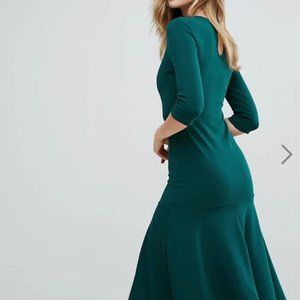 Green Flare Midi Dress